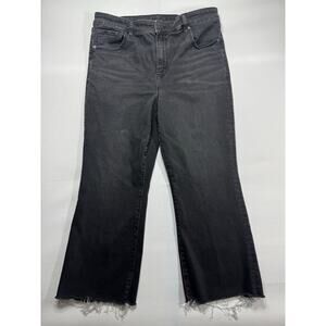 American Eagle Women's Kick Boot Crop Black Denim Jeans - Size 14 Short (34x24)